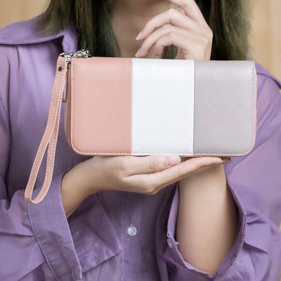 Womens Wallet RFID Blocking Genuine Leather Multi Credit Card Large Capacity Zip - Picture 5 of 6